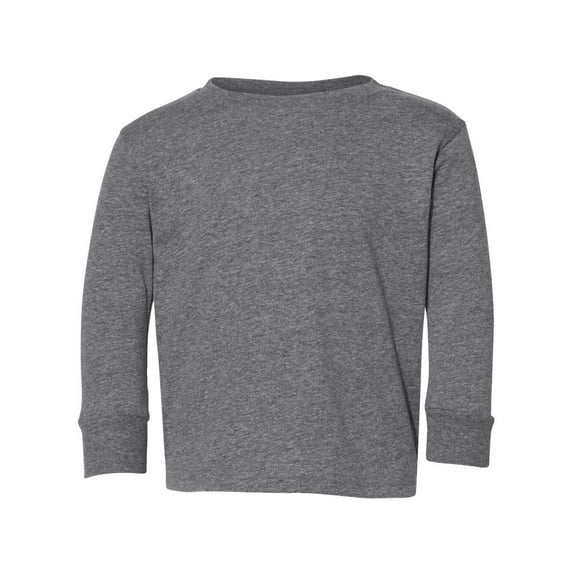 Rabbit Skins B24638132 Toddler Fine Jersey Long Sleeve T-Shirt, Granite Heather - Size 2T