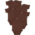 thumbnail image 1 of Rabbit Skins Baby Bodysuits, Girls & Boys, Newborn to 24 Months, 5-Pack Set, Snap Closure, Multi-color, Cotton , Brown, 6 Months, 1 of 3