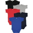 thumbnail image 1 of Rabbit Skins Baby Bodysuits, Girls & Boys, Newborn to 24 Months, 5-Pack Set, Snap Closure, Multi-color, Cotton , Playground, 6 Months, 1 of 4