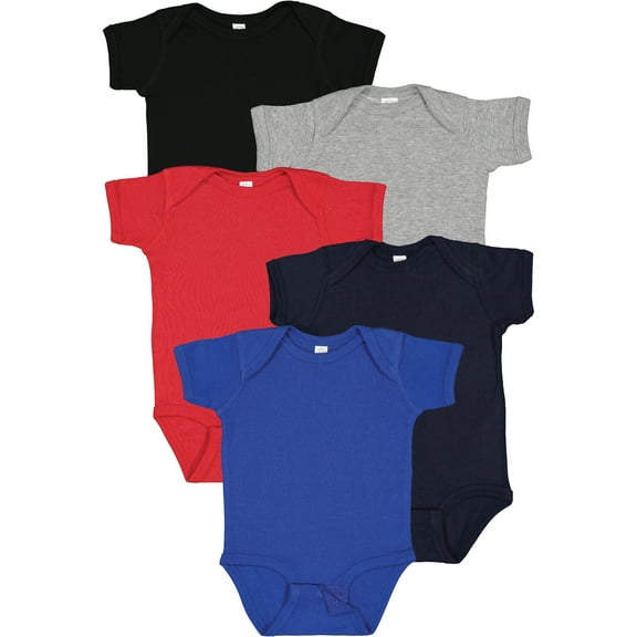 Rabbit Skins Baby Bodysuits, Girls & Boys, Newborn to 24 Months, 5-Pack Set, Snap Closure, Multi-color, Cotton , Playground, Newborn