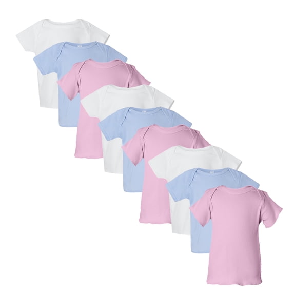 Rabbit Skins | Baby Rib Tee, Crew Neck Short Sleeve | 5 oz, 100% Combed Ring-Spun Cotton, Bulk Color, Pack- 9, Size-6M