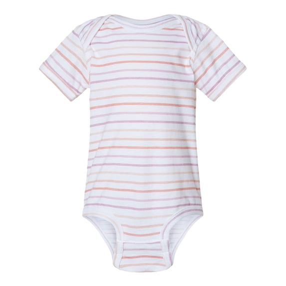 Rabbit Skins Baby Soft Fine Jersey Short Sleeve Bodysuit (4424) Lilac Stripe, 24M