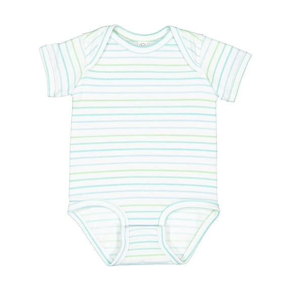 Rabbit Skins Baby Soft Fine Jersey Short Sleeve Bodysuit (4424) Marine Stripe, 6M