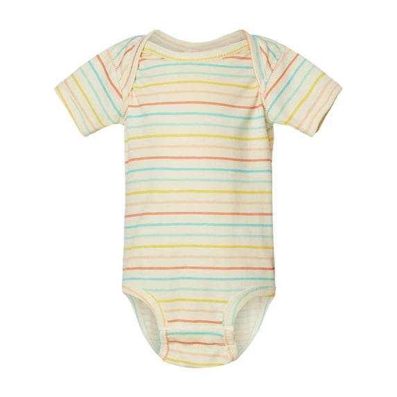 Rabbit Skins Baby Soft Fine Jersey Short Sleeve Bodysuit (4424) Sunkissed Stripe, 6M