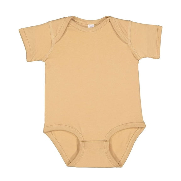 Rabbit Skins, Baby Soft Fine Jersey Short Sleeve Bodysuit, Latte, Newborn