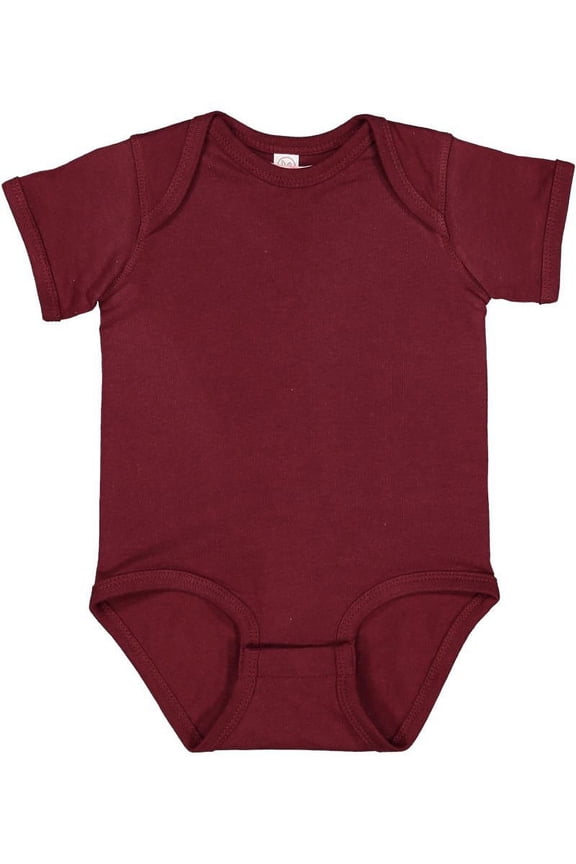 , Baby Soft Fine Jersey Short Sleeve Bodysuit, Maroon, 6 Months