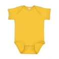 thumbnail image 1 of Rabbit Skins, Baby Soft Fine Jersey Short Sleeve Bodysuit, Mustard, Newborn, 1 of 3