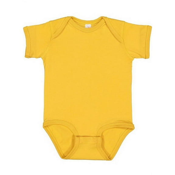 Rabbit Skins, Baby Soft Fine Jersey Short Sleeve Bodysuit, Mustard, Newborn