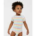 thumbnail image 1 of Rabbit Skins, Baby Soft Fine Jersey Short Sleeve Bodysuit, Rainbow Stripe, Newborn, 1 of 4