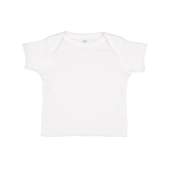 Rabbit Skins, Baby Soft Lap Shoulder Short Sleeve T-Shirt, White, 18 Months