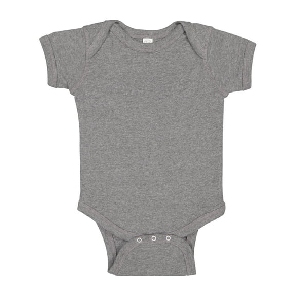 Rabbit Skins, Baby Soft Short-Sleeve Bodysuit , Granite Heather, 6 Months