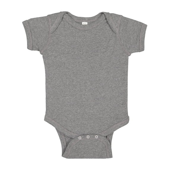Rabbit Skins, Baby Soft Short-Sleeve Bodysuit , Granite Heather, 6 Months