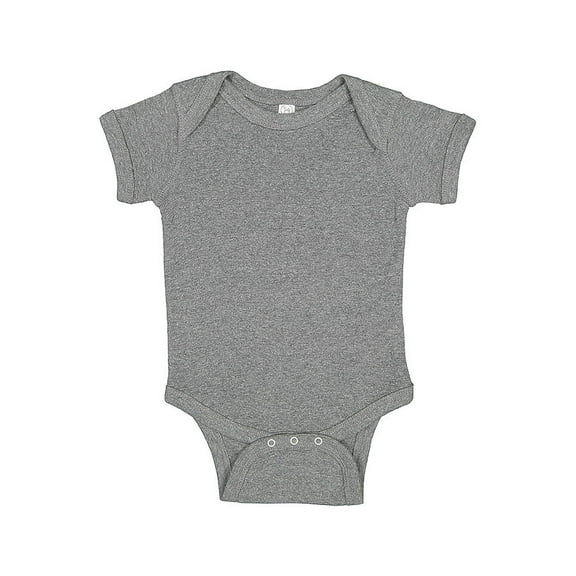 Rabbit Skins, Baby Soft Short-Sleeve Bodysuit , Granite Heather, Newborn