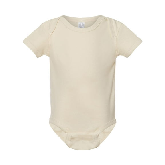 Rabbit Skins, Baby Soft Short-Sleeve Bodysuit , Natural, 6 Months