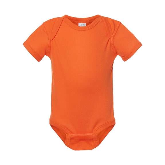 Rabbit Skins, Baby Soft Short-Sleeve Bodysuit , Orange, Newborn