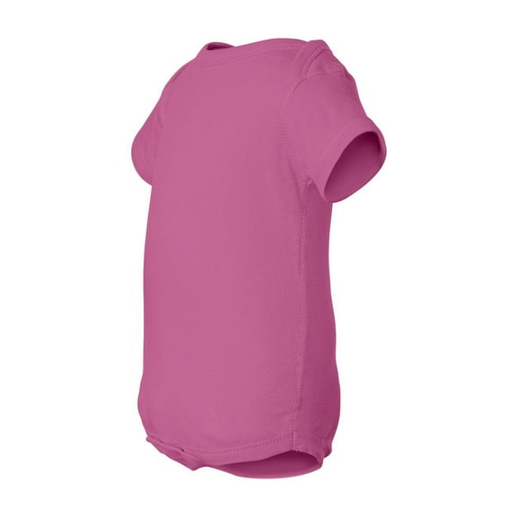 Rabbit Skins, Baby Soft Short-Sleeve Bodysuit , Raspberry, 24 Months