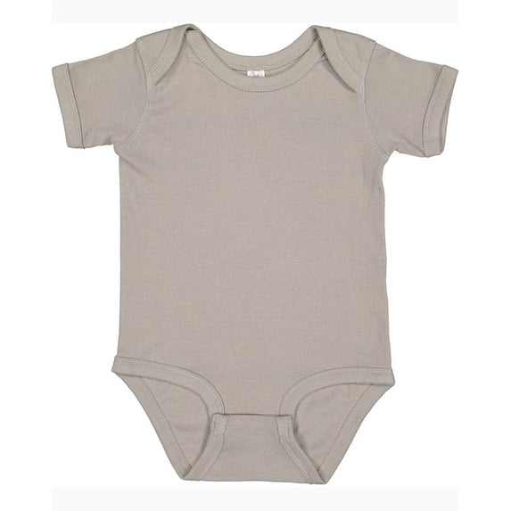 Rabbit Skins, Baby Soft Short-Sleeve Bodysuit , Titanium, 24 Months