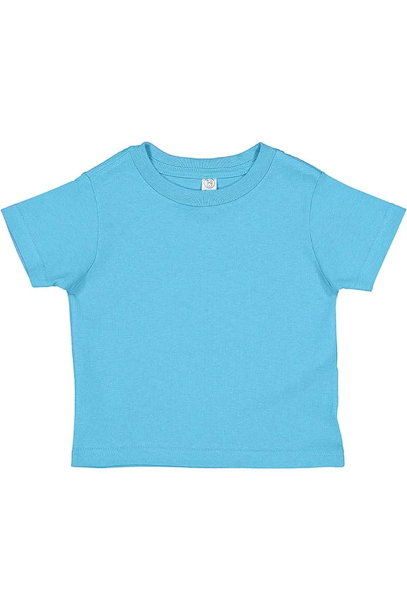 Fine Jersey Toddler T-Shirt Boy & Girl| Kids Tee| Blank Child Tshirt, Aqua, 4