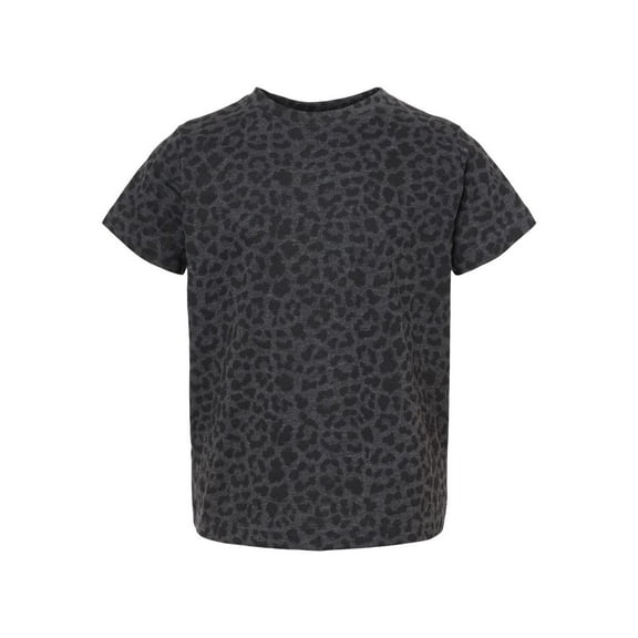 Rabbit Skins Fine Jersey Toddler T-Shirt Boy & Girl| Kids Tee| Blank Child Tshirt, Black Leopard, 2
