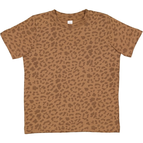 Rabbit Skins Fine Jersey Toddler T-Shirt Boy & Girl| Kids Tee| Blank Child Tshirt, Brown Leopard, 3