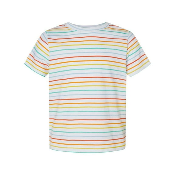 Rabbit Skins Fine Jersey Toddler T-Shirt Boy & Girl| Kids Tee| Blank Child Tshirt, Rainbow Stripe, 4