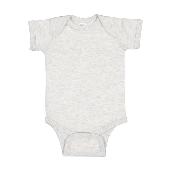 Rabbit Skins Infant 100% Cotton Jersey Lap Shoulder Short Sleeve Bodysuit, Ash, 6 Months