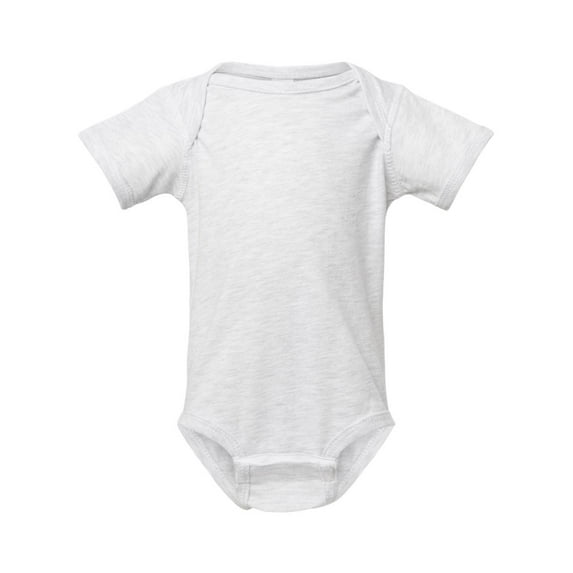 Rabbit Skins Infant 100% Cotton Jersey Lap Shoulder Short Sleeve Bodysuit, Ash, Newborn