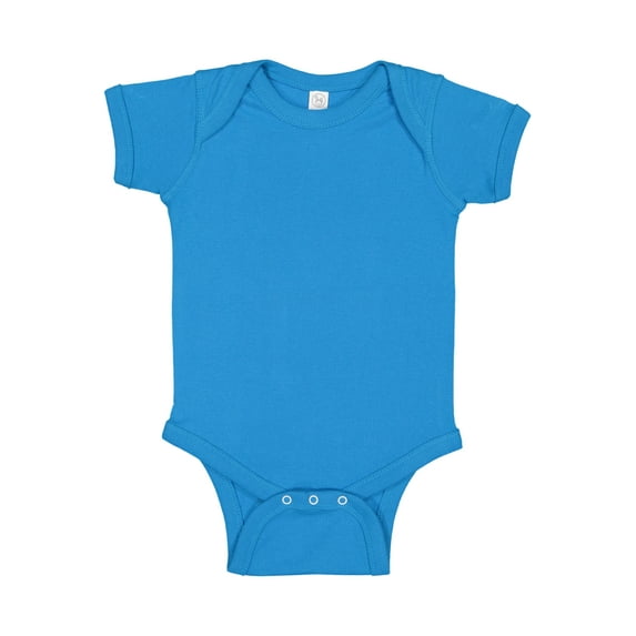 Rabbit Skins Infant 100% Cotton Jersey Lap Shoulder Short Sleeve Bodysuit, Cobalt, Newborn