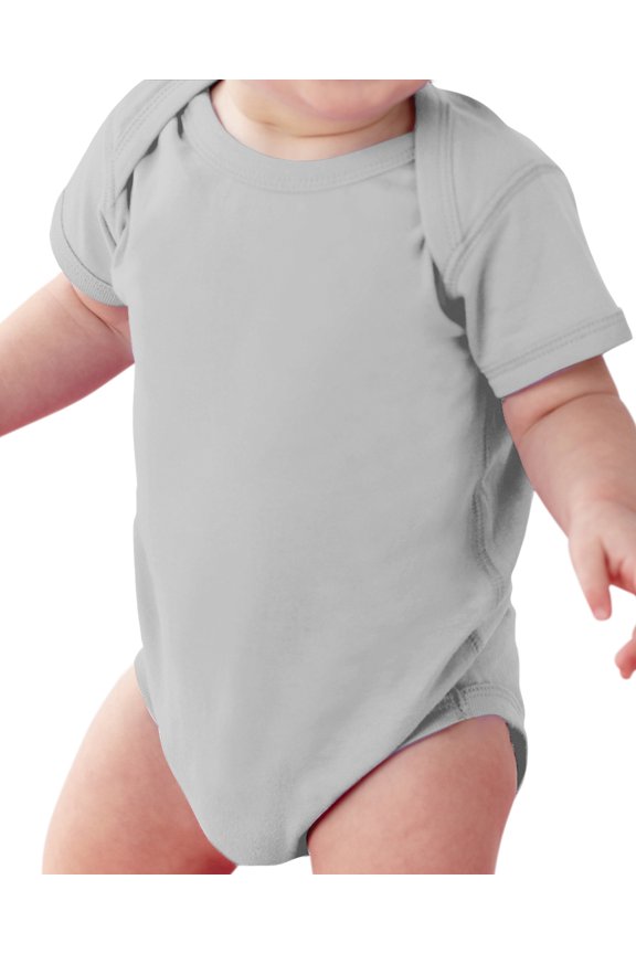 Infant 100% Cotton Jersey Lap Shoulder Short Sleeve Bodysuit, Titanium, 24 Months