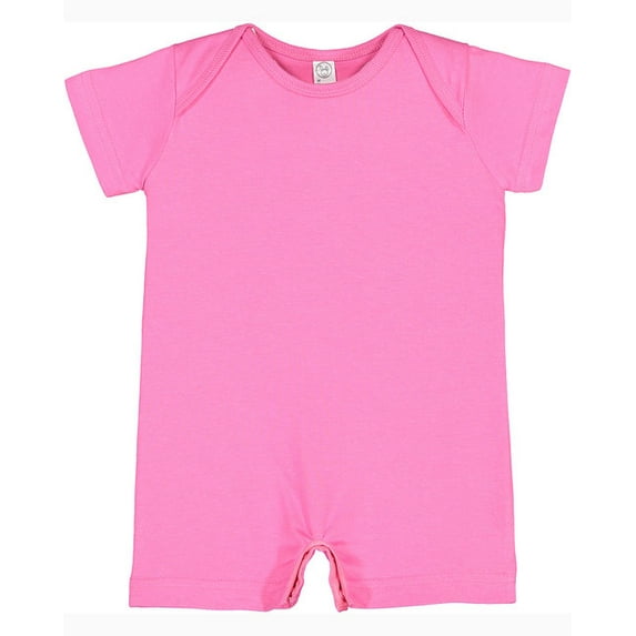 Rabbit Skins Infant 100% Cotton Premium Jersey Short Sleeve Romper, Raspberry, 18 Months