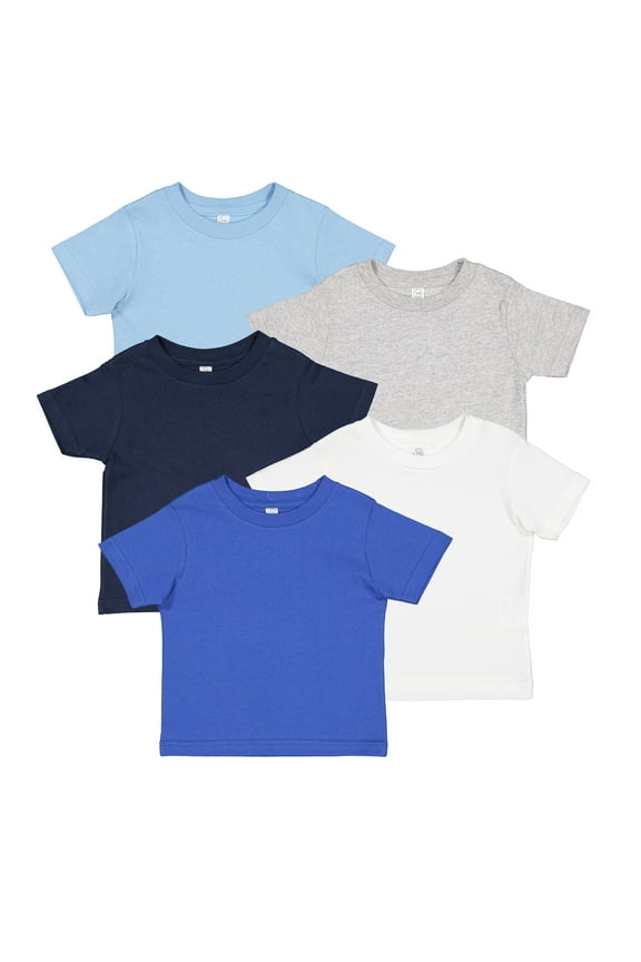 , Infant Baby Fine Jersey Short Sleeve Tee 5 Pack, Baby Boy, 18 Months