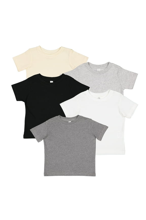 , Infant Baby Fine Jersey Short Sleeve Tee 5 Pack, Rock Star, 12 Months