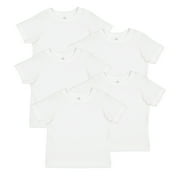 Rabbit Skins, Infant Baby Fine Jersey Short Sleeve Tee 5 Pack, White, 12 Months