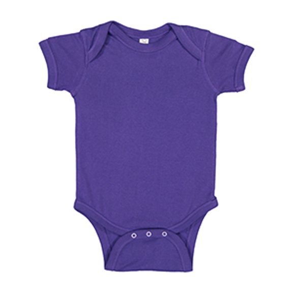 Rabbit Skins, Baby Soft Short-Sleeve Bodysuit , Purple, Newborn