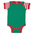 thumbnail image 1 of Rabbit Skins, Baby Soft Short-Sleeve Bodysuit , Kelly Red Red White Stripe, Newborn, 1 of 4