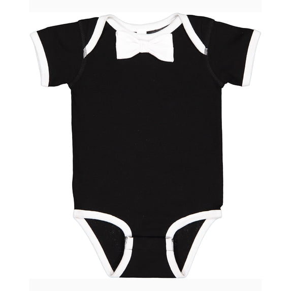 Rabbit Skins Infant Baby Rib Bow Tie Bodysuit
