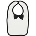 thumbnail image 1 of Rabbit Skins Infant Bow Tie Baby Rib Bib, White/Black, One Size, 1 of 2