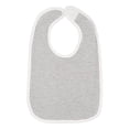 thumbnail image 1 of Rabbit Skins - Infant Contrast Trim Premium Jersey Bib - 1004 - Heather/ White, 1 of 3