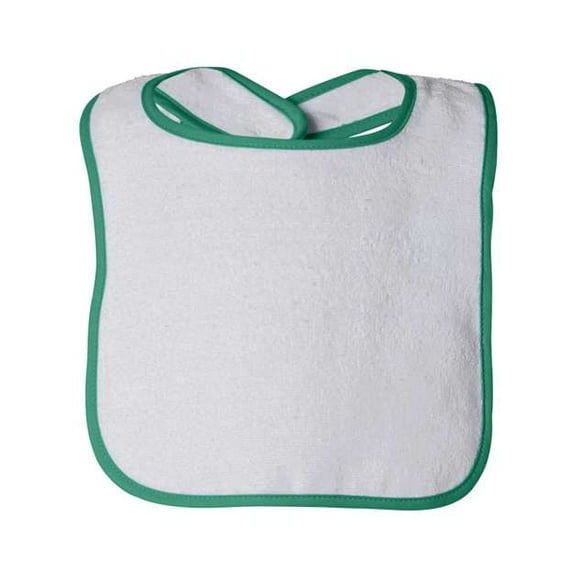 Rabbit Skins Infant Contrast Trim Terry Bib 1003 - Kelly Size One Size