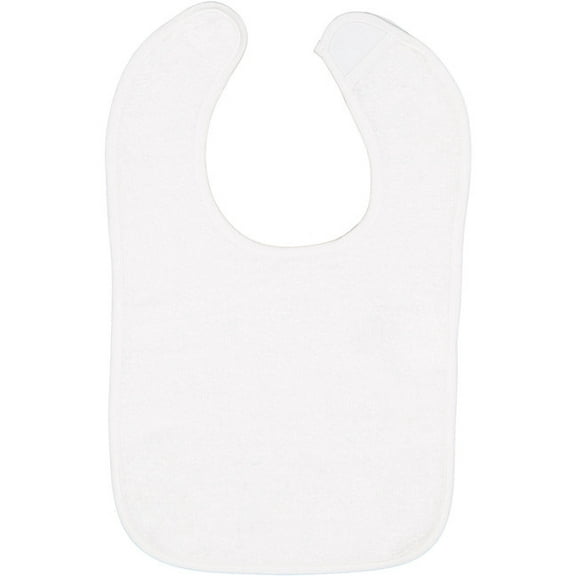 Rabbit Skins - Infant Contrast Trim Terry Bib - 1003 - White - Size: One Size