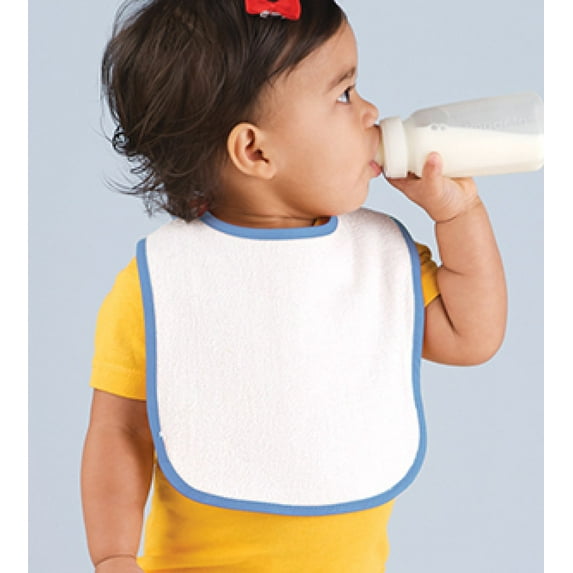 Rabbit Skins Infant Contrast Trim Terry Bib