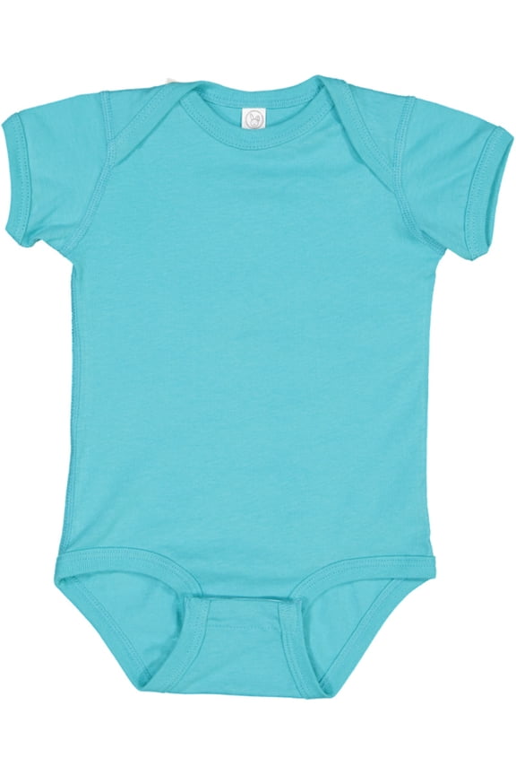 Infant 100% Cotton Jersey Lap Shoulder Short Sleeve Bodysuit, Caribbean, Newborn