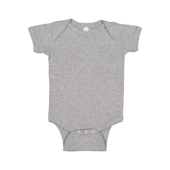 Rabbit Skins Infant 100% Cotton Jersey Lap Shoulder Short Sleeve Bodysuit, Heather, 12 Months