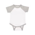thumbnail image 1 of Rabbit Skins Infant Fine Jersey Raglan Short Sleeve Baseball Bodysuit, White/Vintage Heather, 24 Months, 1 of 2