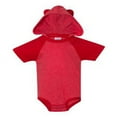 thumbnail image 1 of Rabbit Skins Infant Fine Jersey Short Sleeve Raglan Bodysuit with Hood & Ears, 1 of 3