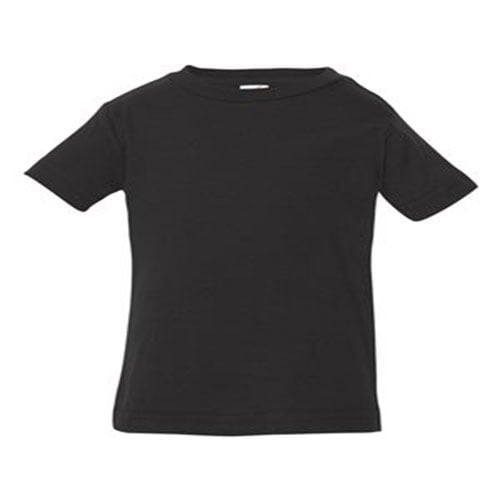 Rabbit Skins Infant 100% Cotton Jersey Short Sleeve Tee, Black, 6 Months