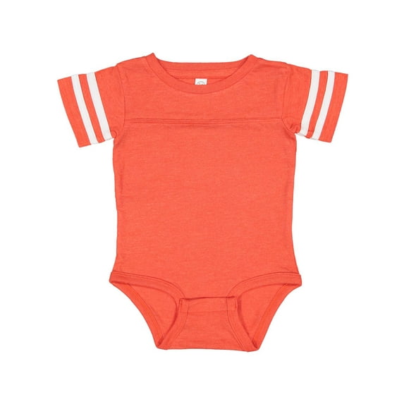 Rabbit Skins 4437 Infant Football Bodysuit-Vintage Orange/Blended White-18M