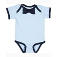 thumbnail image 1 of Rabbit Skins RS4407 Infant Baby Rib Bow Tie Bodysuit - LIGHT BLUE/ NAVY - NB, 1 of 2