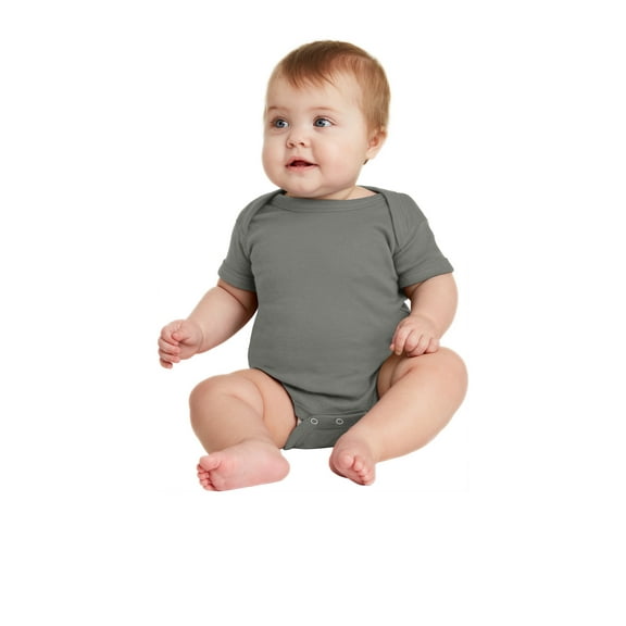 Rabbit Skins Men's Infant Short Sleeve Baby Rib Bodysuit - RS4400