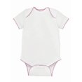 thumbnail image 1 of Rabbit Skins - Infant Baby Rib Bodysuit - 4400, NB, White/Raspberry Picot, 1 of 2